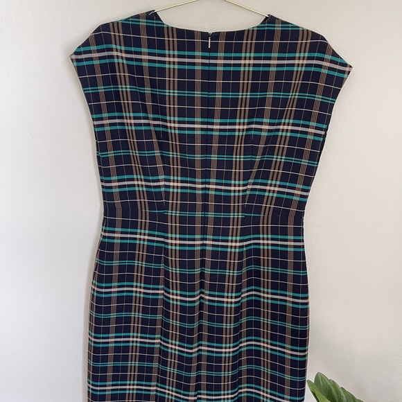 HUGO BOSS Daela Plaid Stretch Cotton Dress Size 10 - Picture 5 of 11